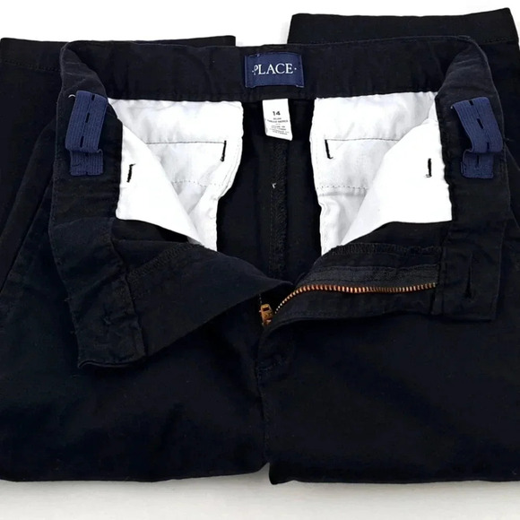 Children's Place Boys 14 slim adjustable waist dress pants - Black - Picture 2 of 7